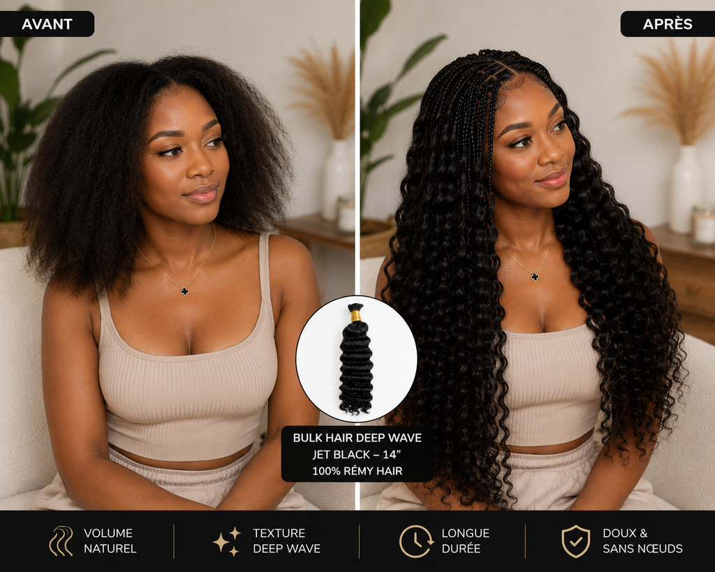 Bulk Hair Deep Wave Jet Black – 14”